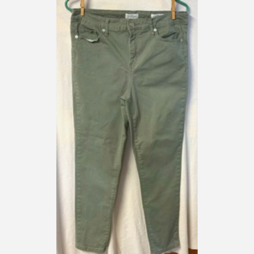 Jessica Simpson Light Olive Green High Rise Skinny Ankle Jeans Size 10